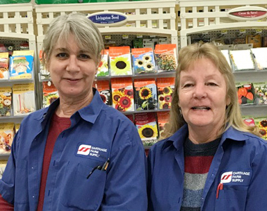 jill and carla at seed display